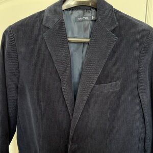 Nautica Men's Dark Blue Corduroy Blazer